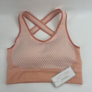 Beautiful Astoria LUXE Peach Sports Padded Bra Waffle Texture New With Tag NWT S